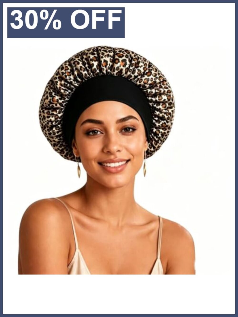 Satin Silk Bonnet Hair Cap for Sleeping Wide Soft Elastic Band